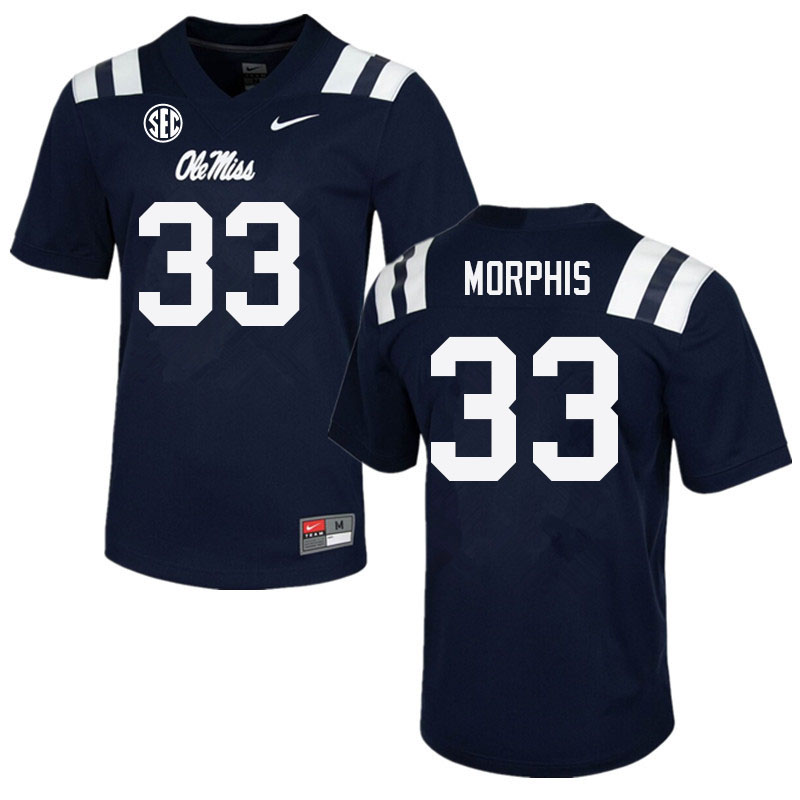 Ole Miss Rebels #33 Austin Morphis College Football Jerseys Sale-Navy